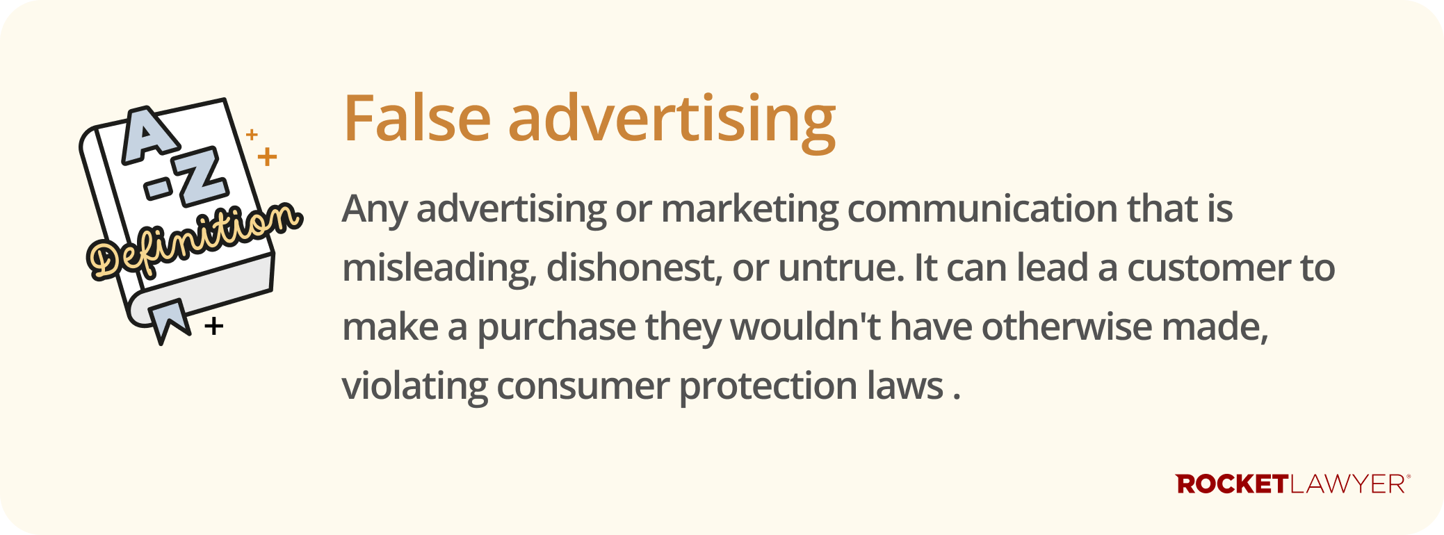 Infographic defining what false advertising is