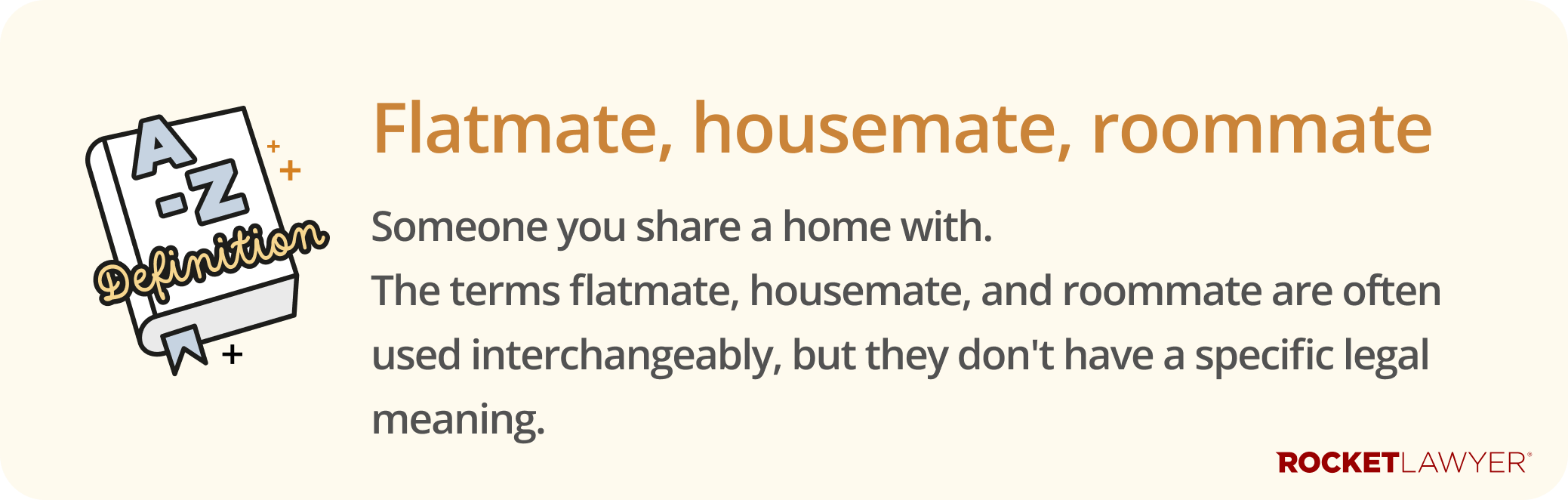 Infographic defining what flatmate, roommate and housemate mean