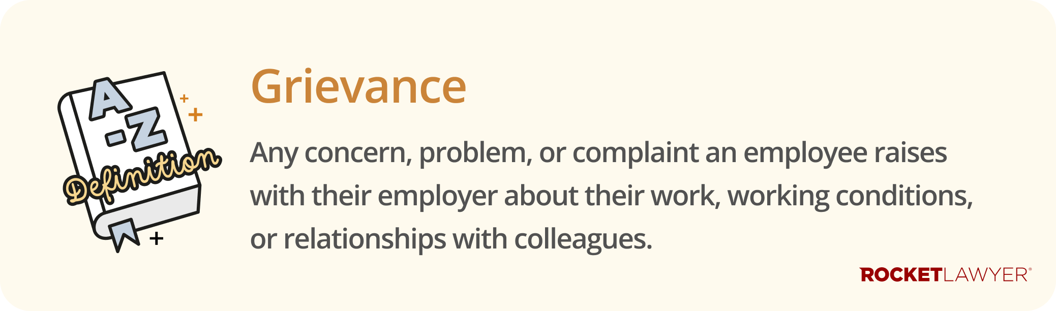 Infographic defining grievance