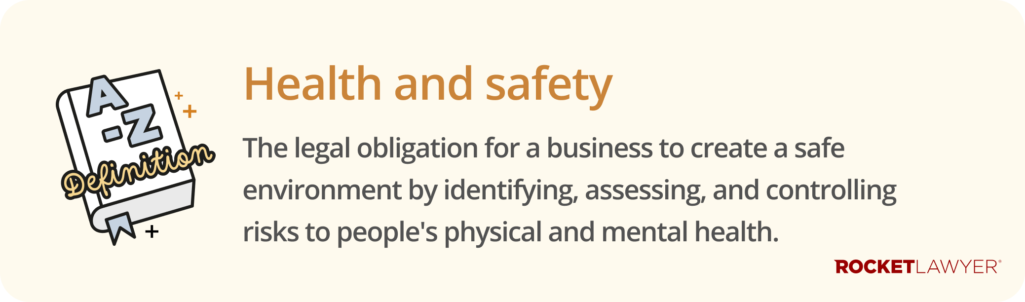 Infographic defining what health and safety is