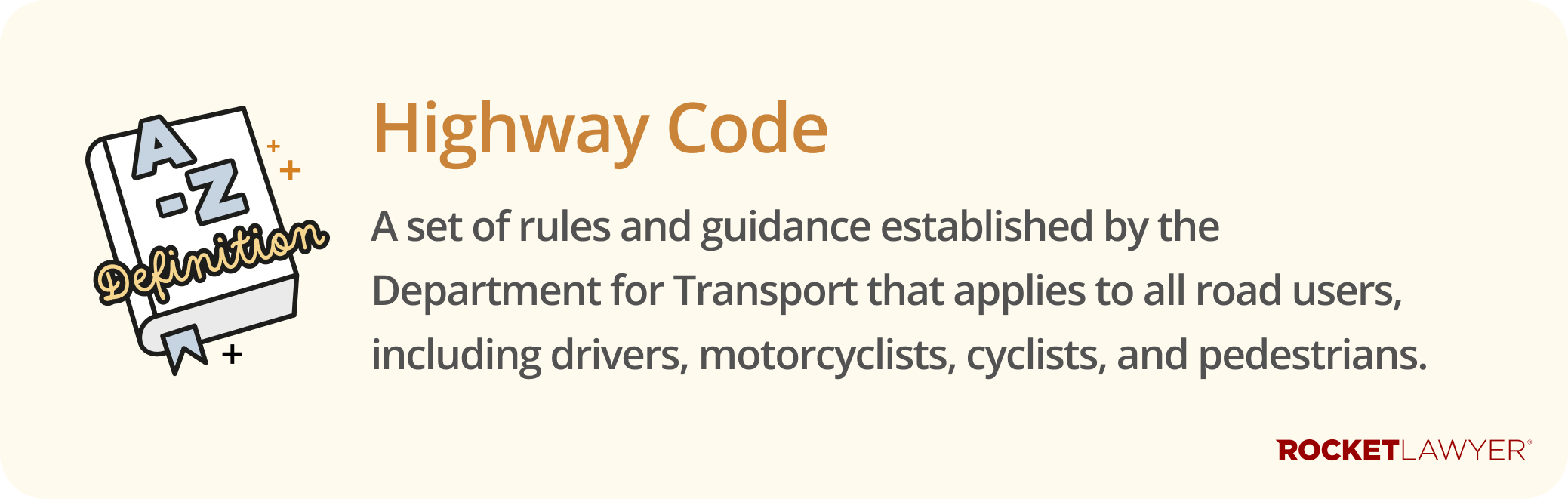 Infographic defining what the Highway Code is