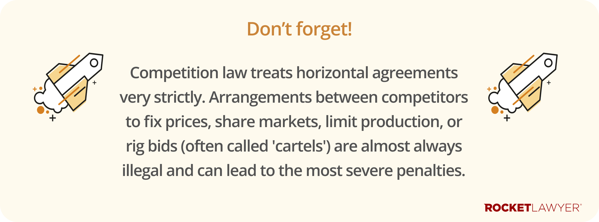 Infographic noting that competition law treats horizontal agreements very strictly