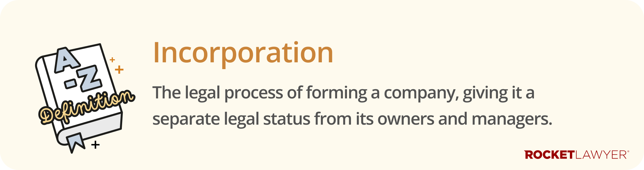 Infographig defining what incorporation is