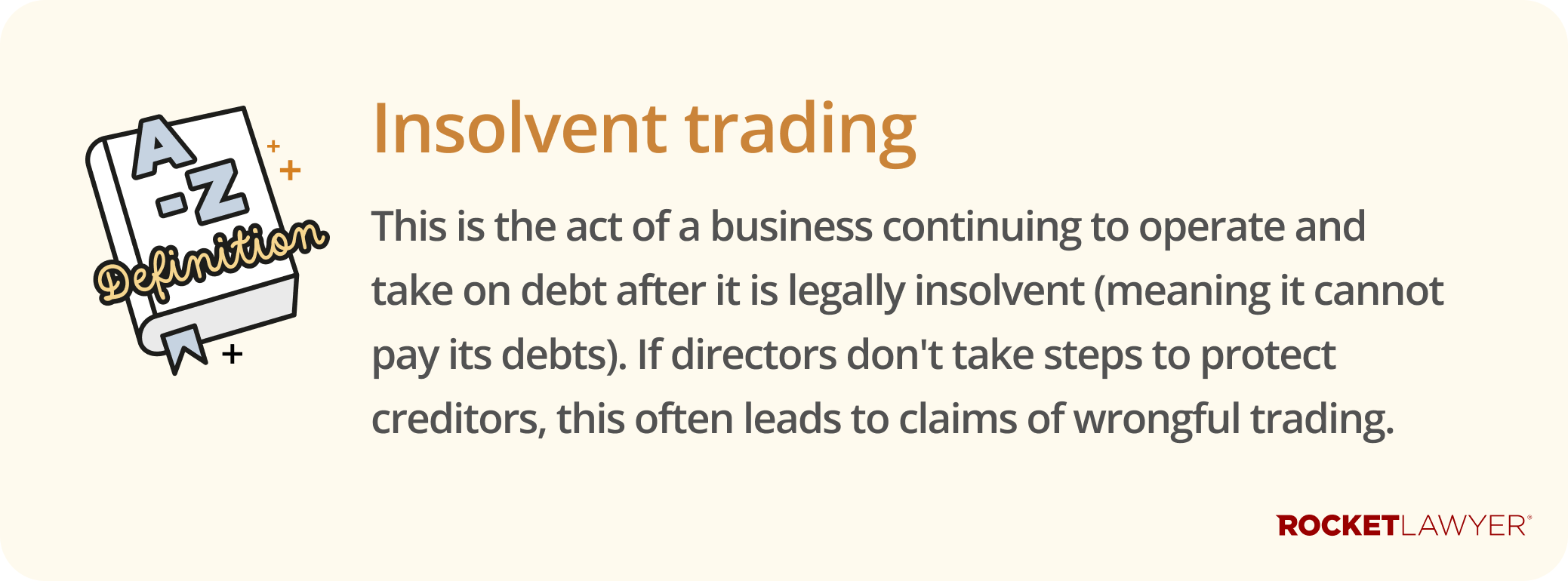 Infographic defining what insolvent trading is