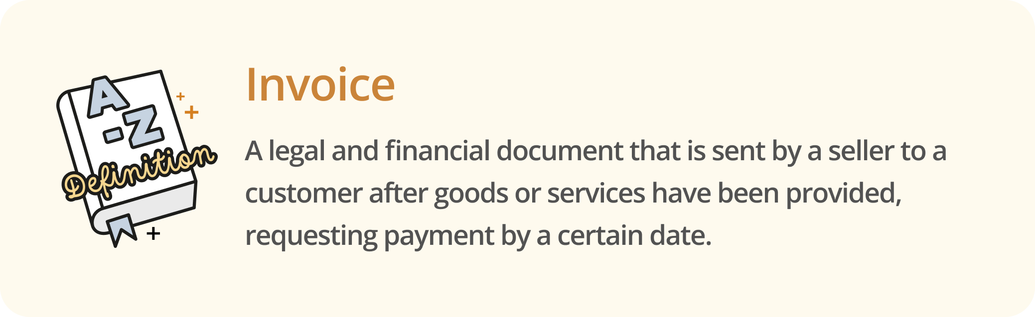 Infographic defining an invoice is