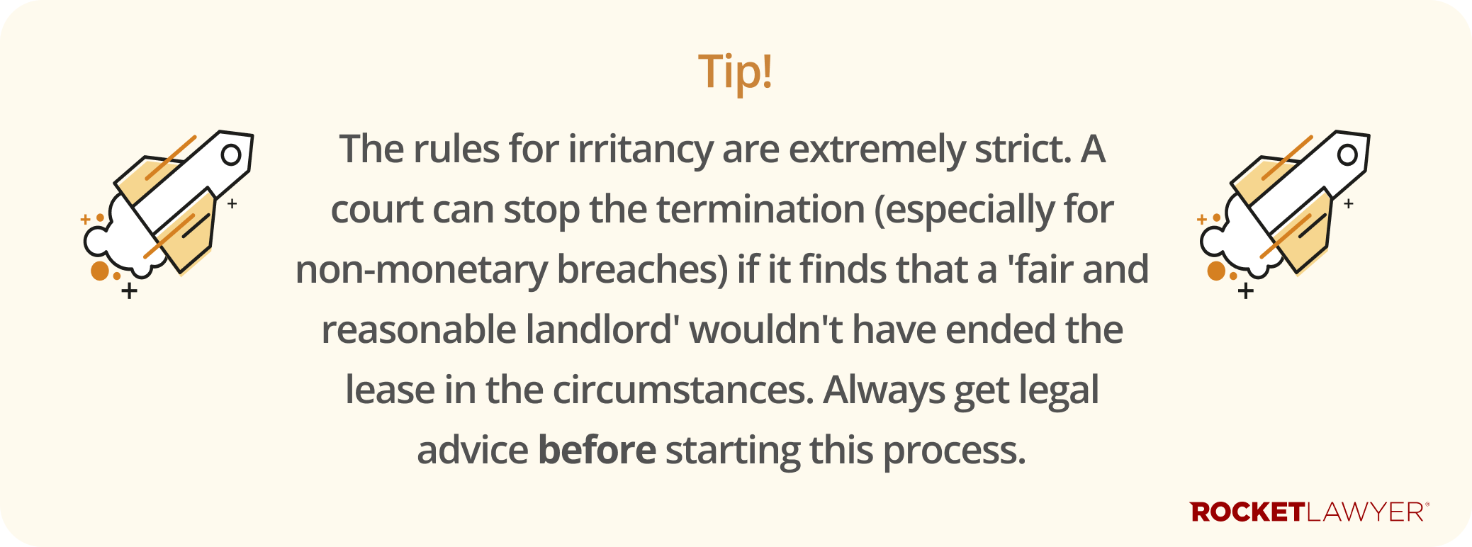 Infographic noting that the rules for irritancy (the Scottish equivalent of forfeiture of a commercial lease) are extremely strict