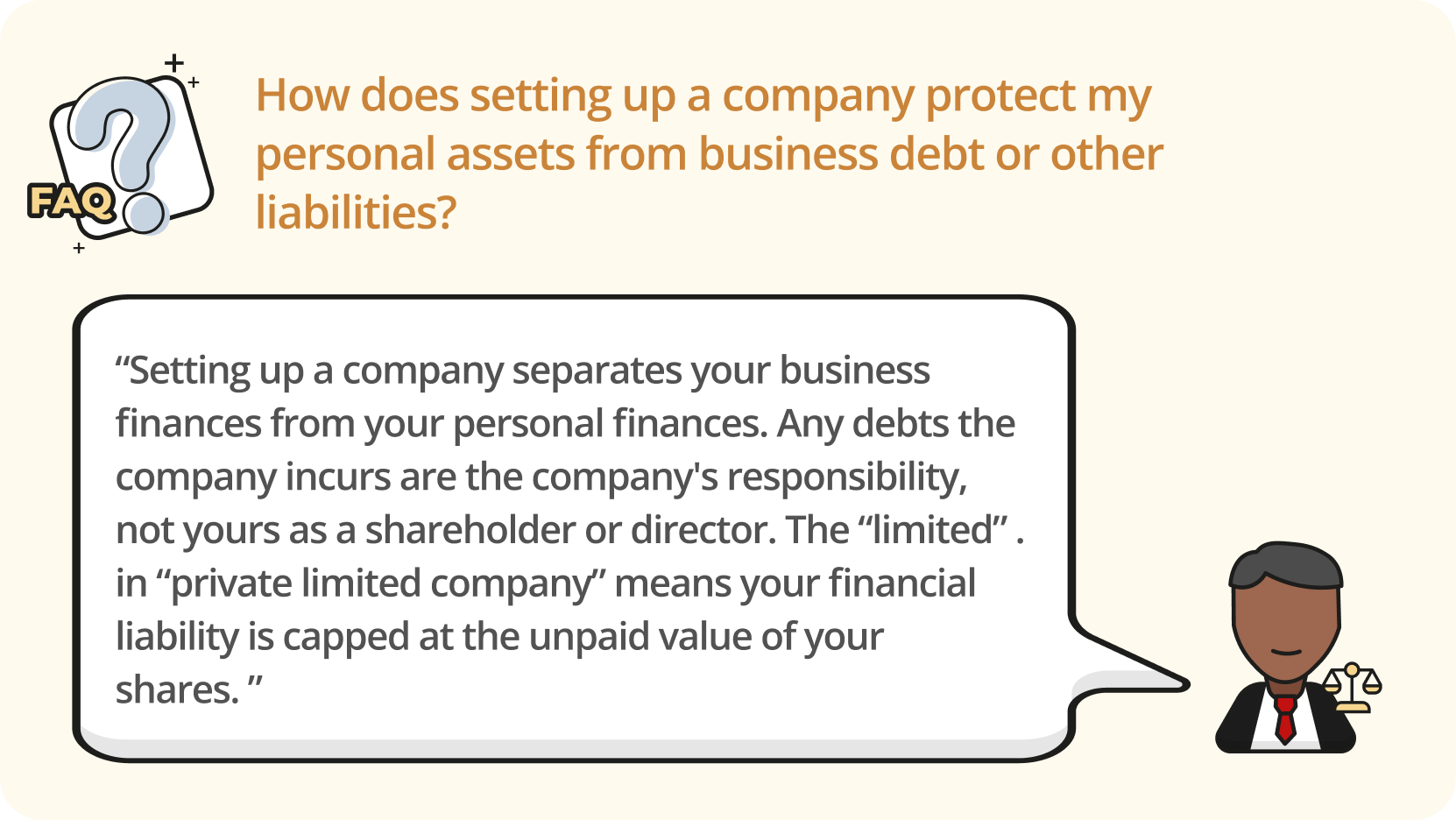 Infographic showing answer to question about liability