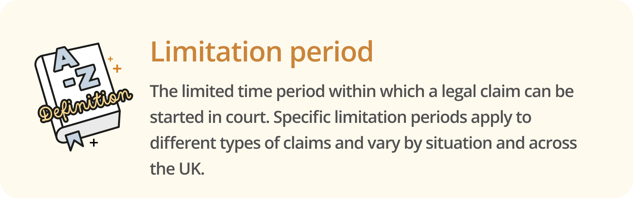 Infographic defining what a limitation period is
