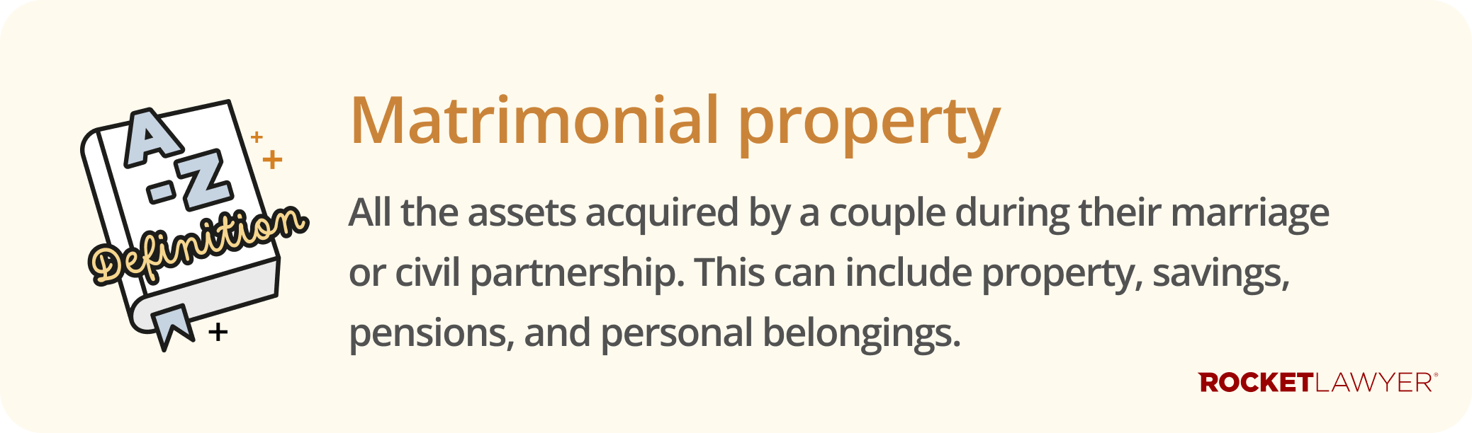 Infographic defining what matrimonial property is