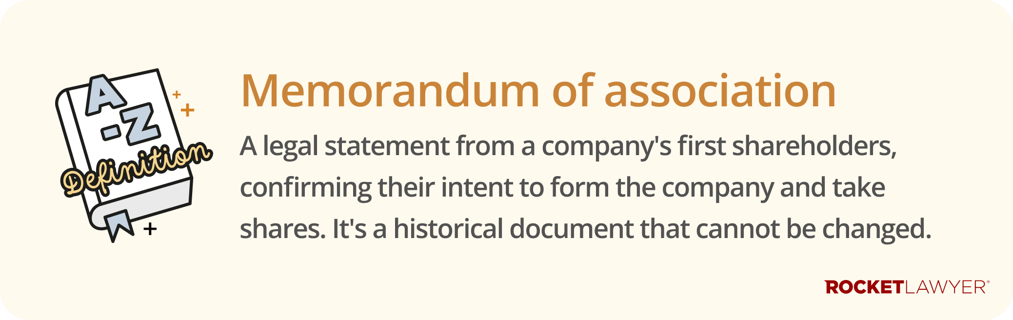 Infographic defining what a memorandum of association is