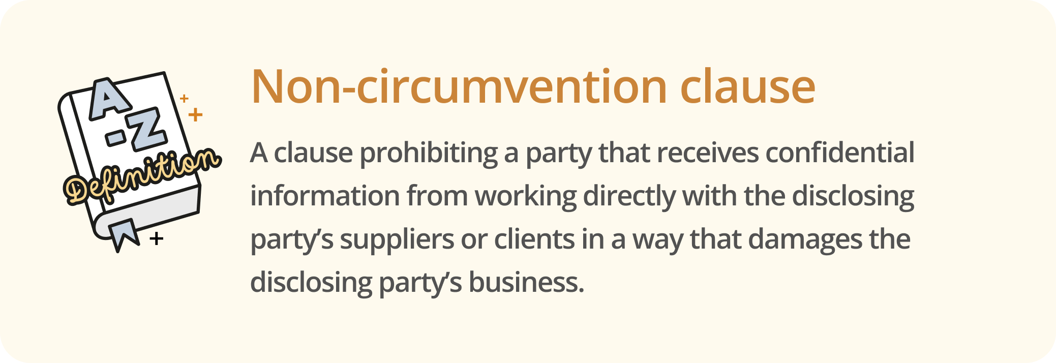 Infographic showing the definition of a non-circumvention clause