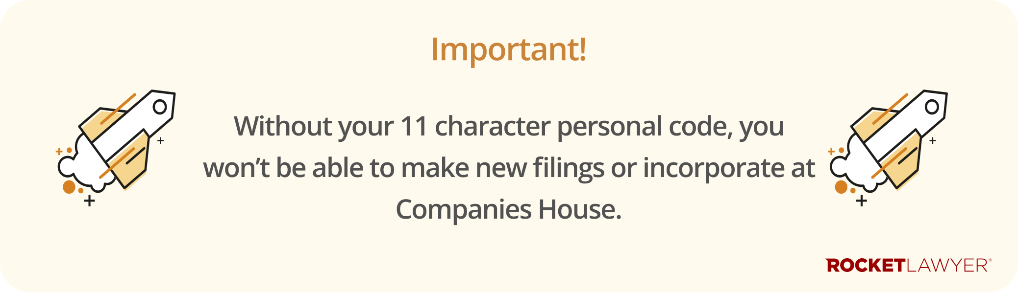 Infographic highlighting how important it is to have a Companies House personal code in order to make new Companies House filings