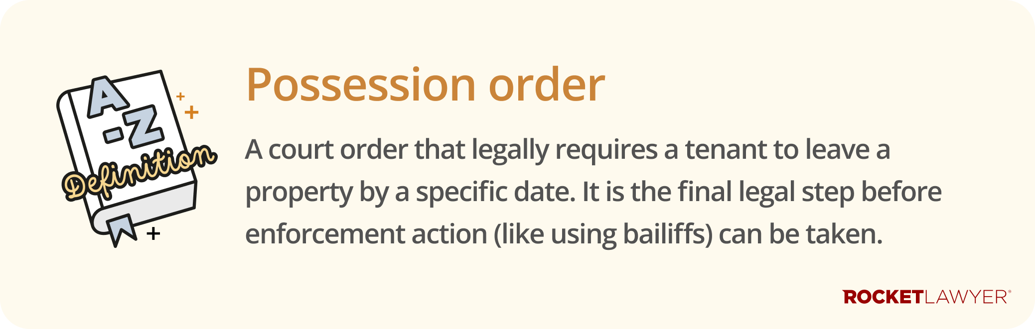 Infographic defining what a possession order is