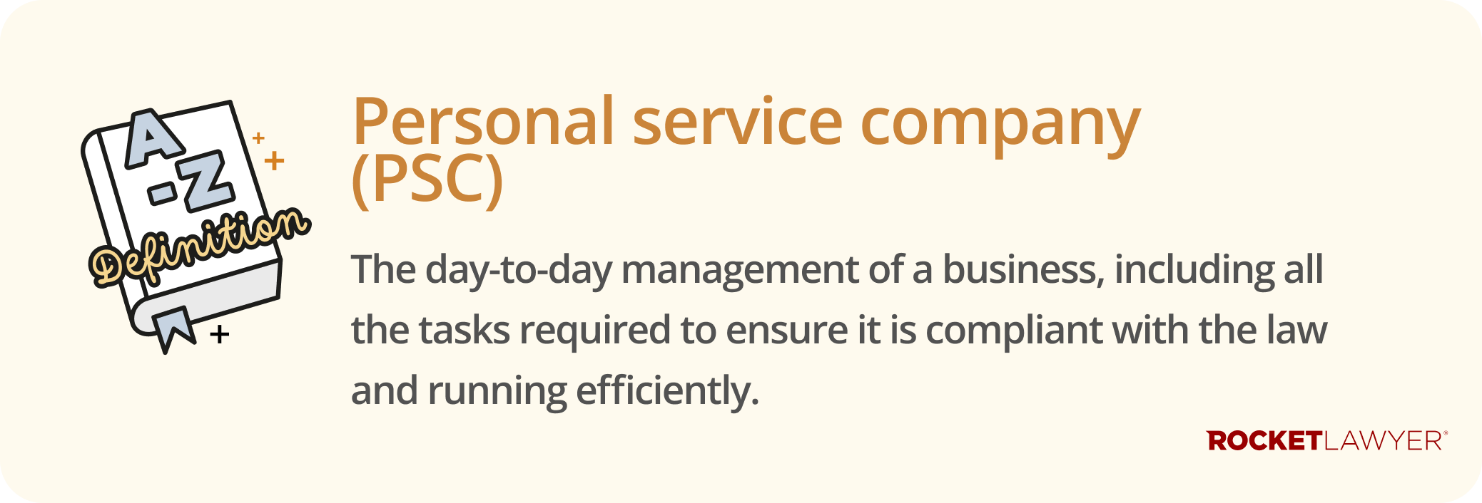 Infographic defining what a Personal Service Company (PSC) is