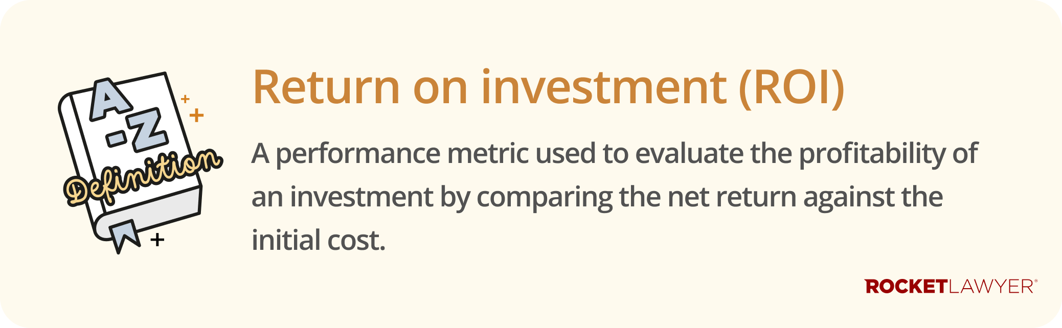 Infographic defining what a return on investment (ROI) is