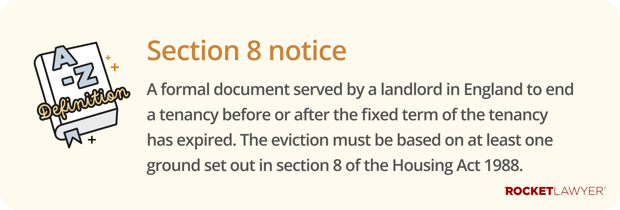 Infographic defining what a section 8 eviction notice is