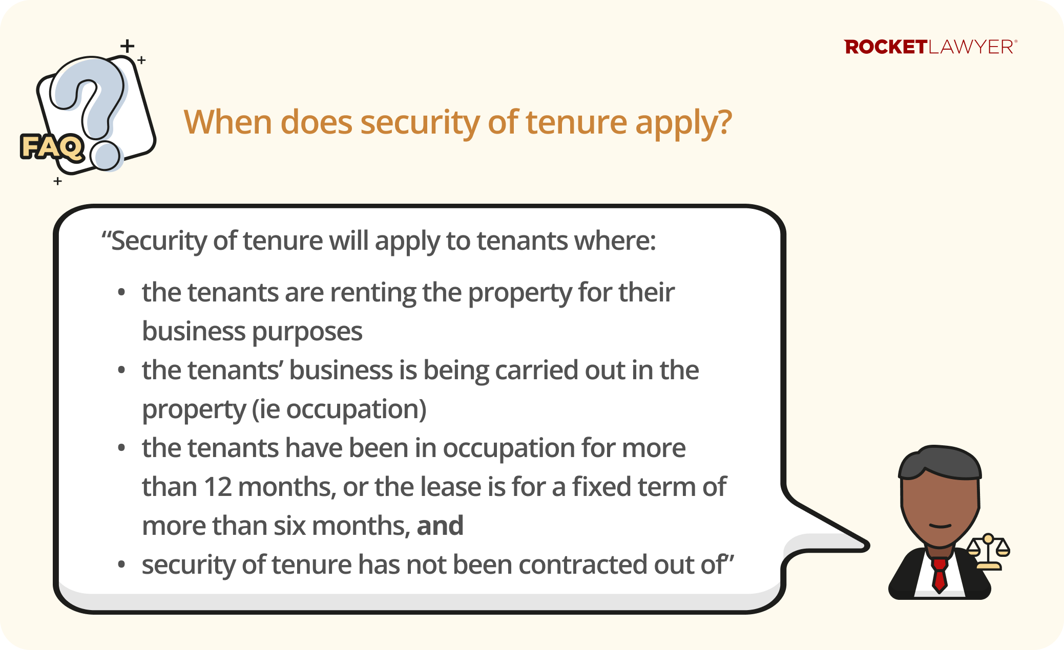 Infographic answering the question of when does security of tenure apply