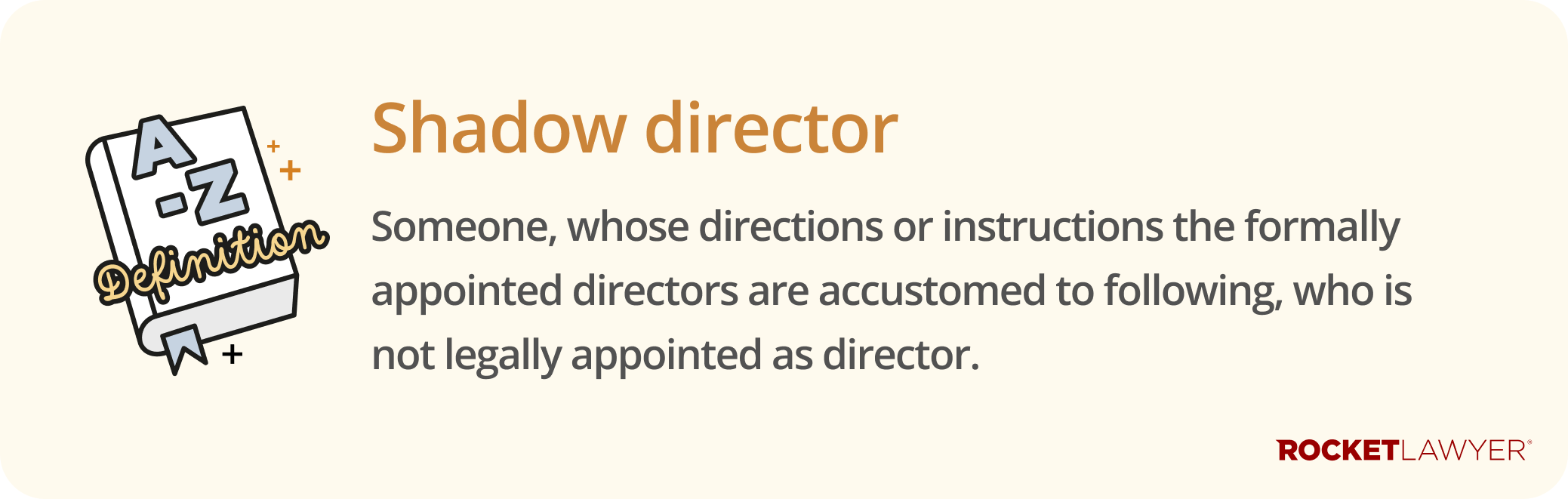 Infographic defining what a shadow director is