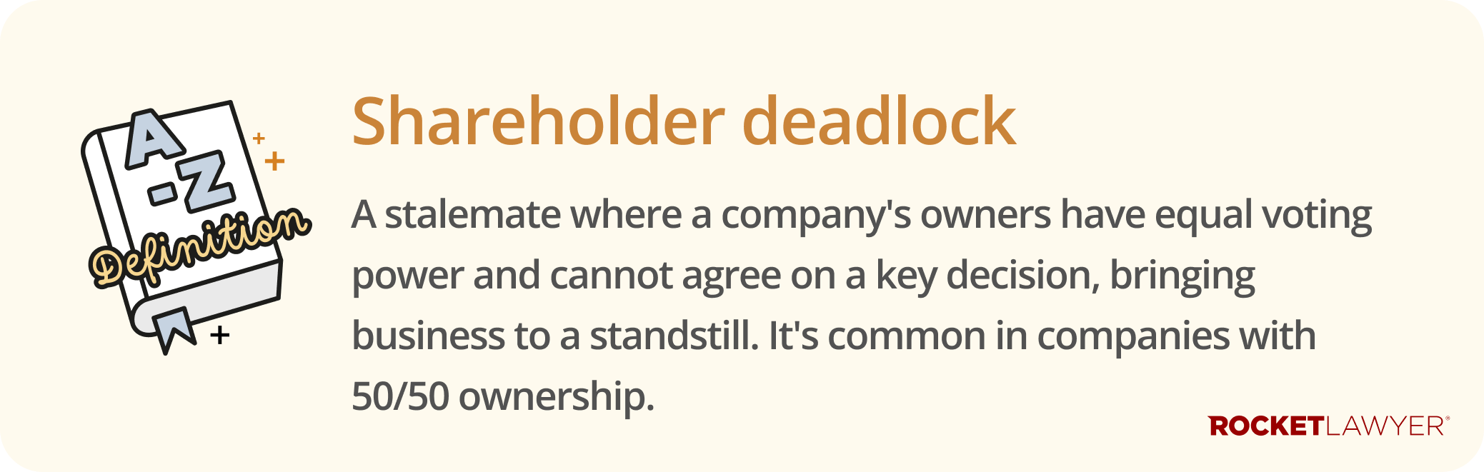 Infographic defining what shareholder deadlock is