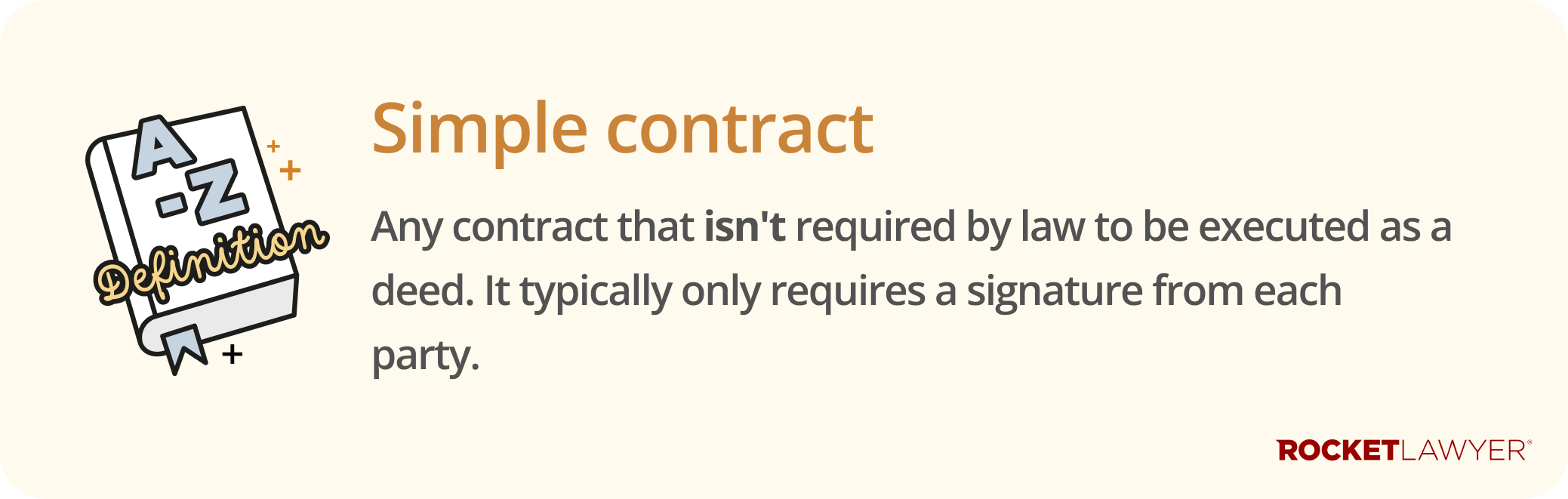 Infographic defining what a simple contract is