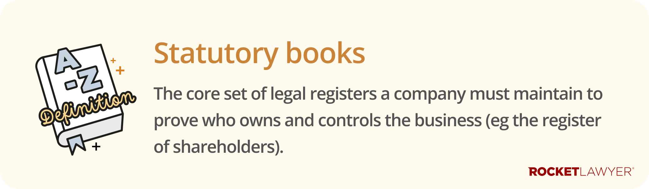 Infographic defining what statutory books are