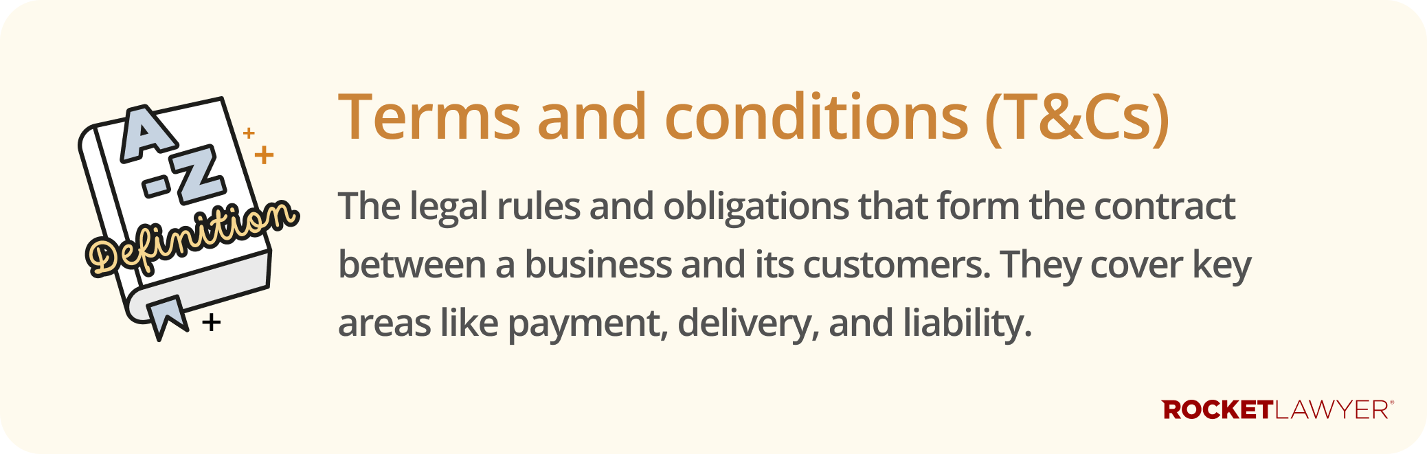 Infographic defining what terms and conditions are