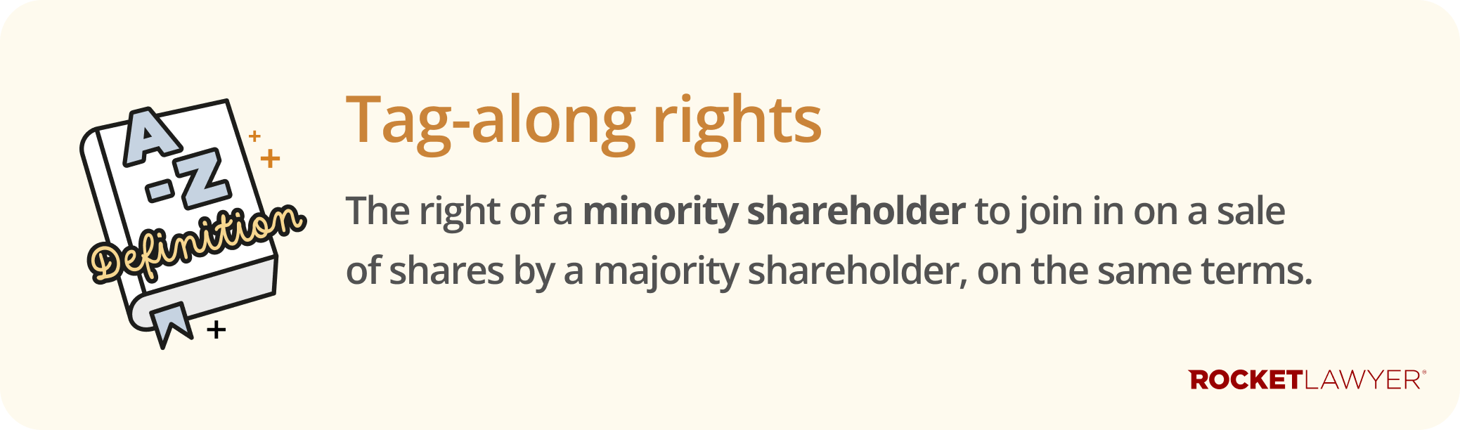 Infographic defining tag-along rights