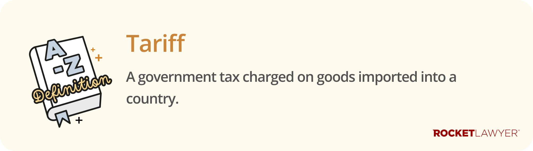 Infographic showing the definition of a tariff