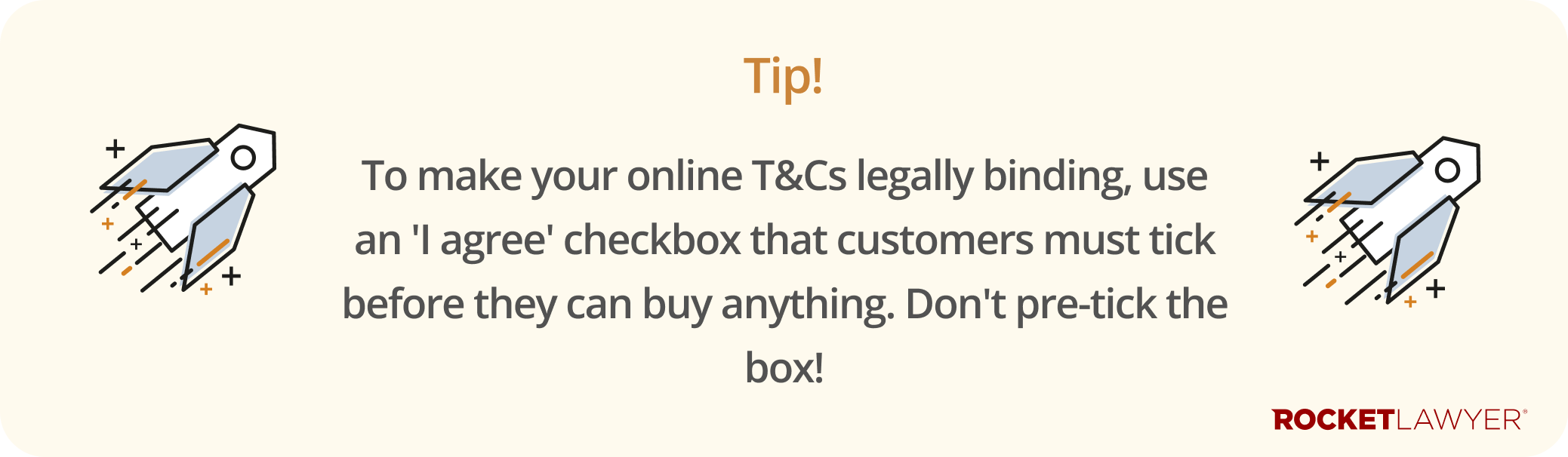 Infographic highlighting how online terms and conditions can be accepted