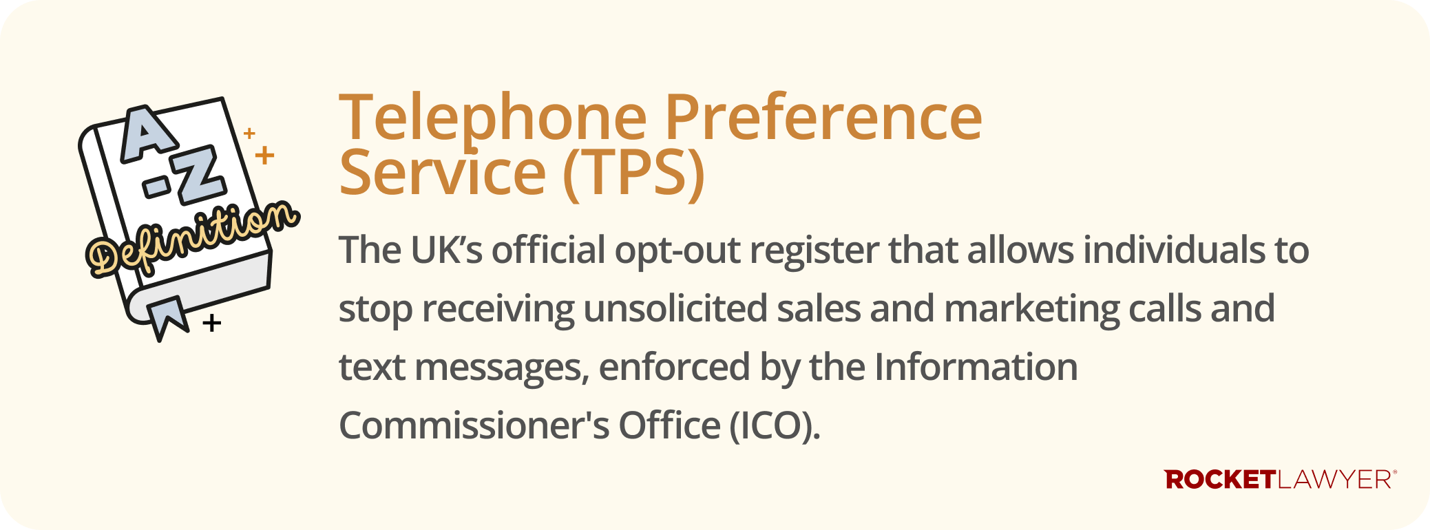 Infographic defining what the Telephone Preference Service (TPS) is