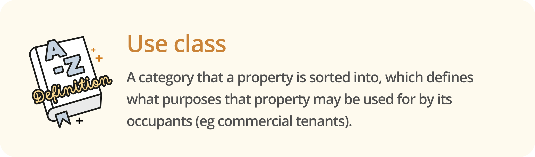 Infographic defining what a use class is
