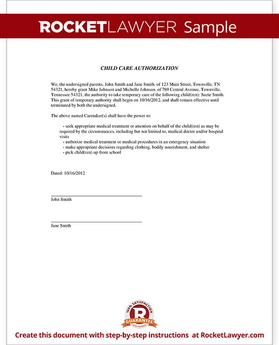 Medical Authorization Letter For Babysitter Medical Authorization Letter For Babysitter