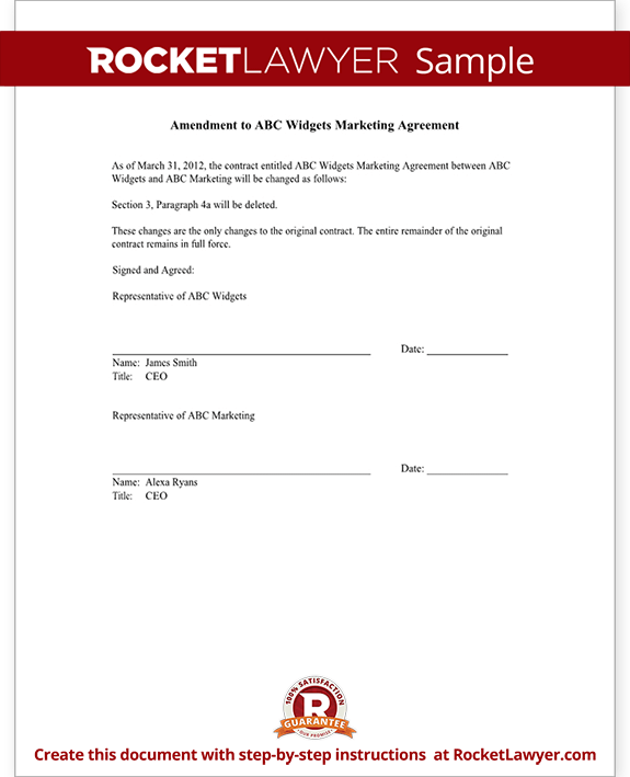 Sample Contract Amendment