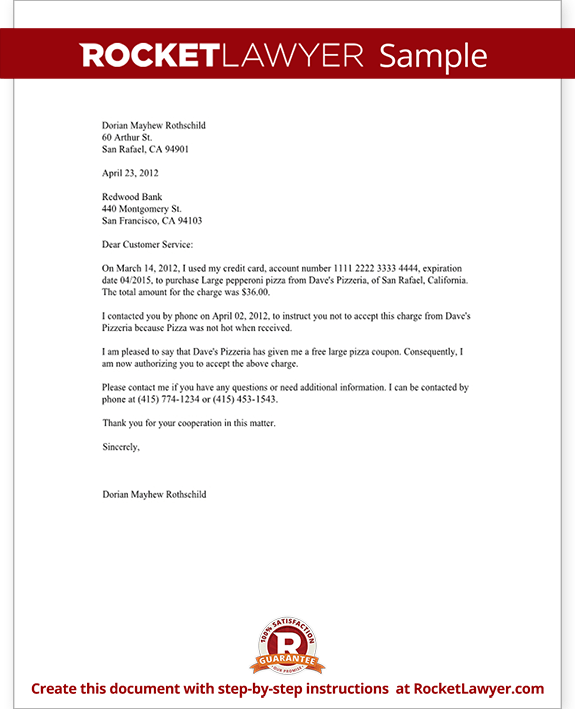Sample Credit Card - Cancel Refuse Charge Form Template Sample Credit Card - Cancel Refuse Charge Form Template