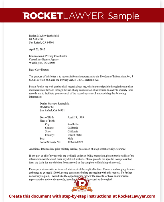 sample questions interview printable (Template Request  Letter FBI  Sample) With Record CIA