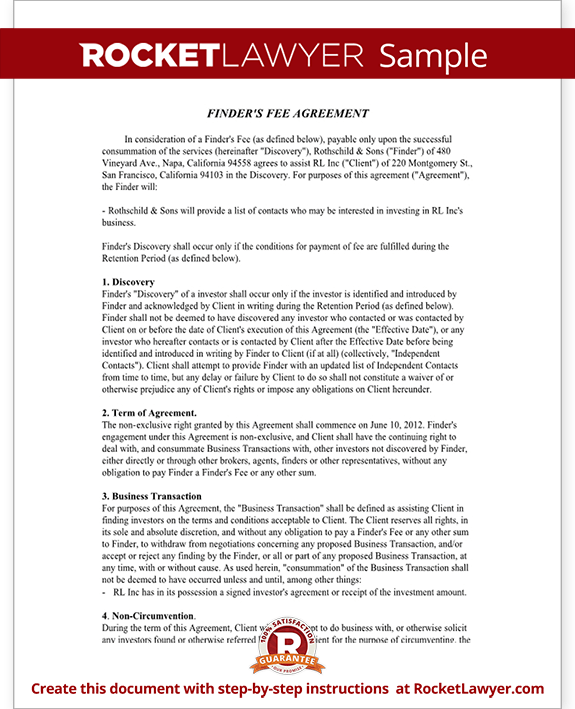 Finder s Fee Agreement Contract Template Sample finder-s-fee-agreement-contract-template-sample