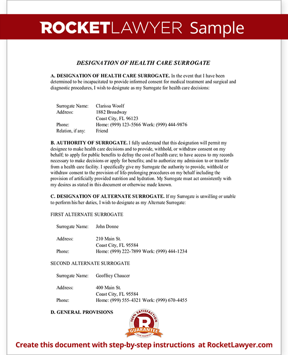 Florida Healthcare Power of Attorney FL Healthcare POA (Form With Sample)