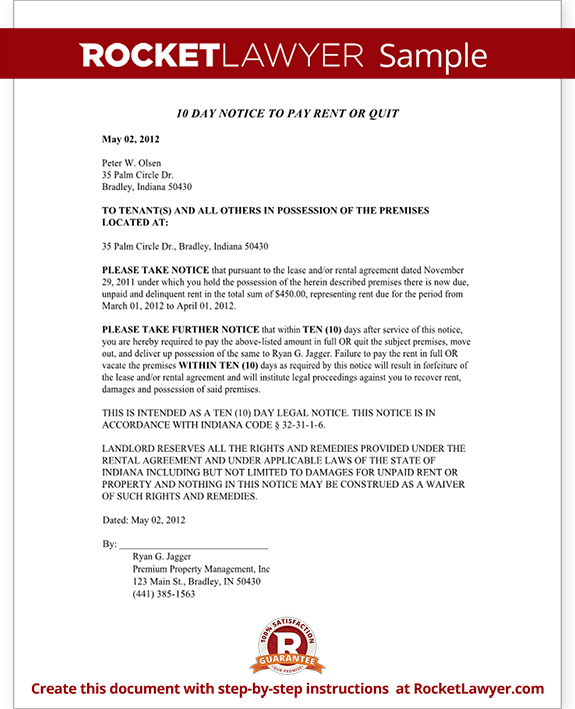 30 day lease letters