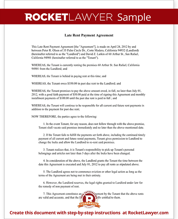 Late Rent Payment Agreement Form with Sample Delinquent Past Due late-rent-payment-agreement-form-with-sample-delinquent-past-due