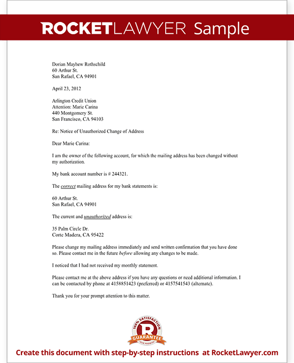 Letter To Notify A Bank Of An Unauthorized Address Change Template letter-to-notify-a-bank-of-an-unauthorized-address-change-template