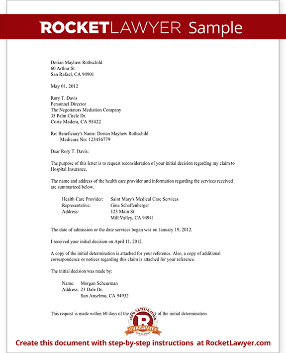Sample Medicare Appeal Denial Part A Form Template Sample Medicare Appeal Denial Part A Form Template