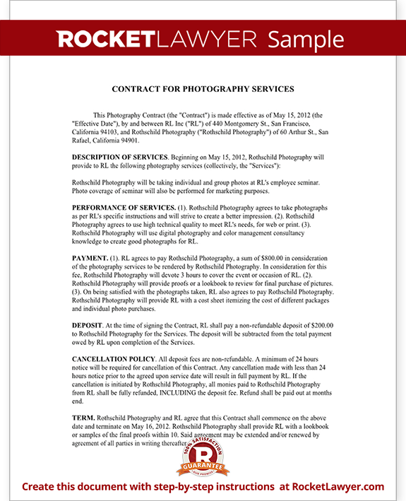 free event photography contract template free event photography contract template
