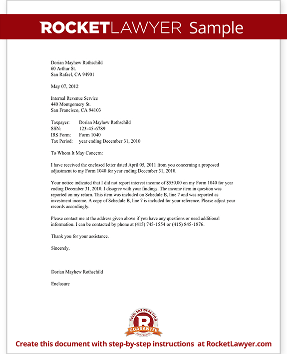 Sample Response to IRS Notice Sample Response to IRS Notice