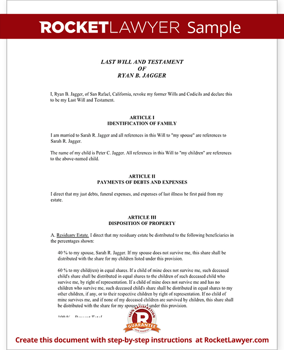 Will - Parent with Adult Children Form Template Will - Parent with Adult Children Form Template