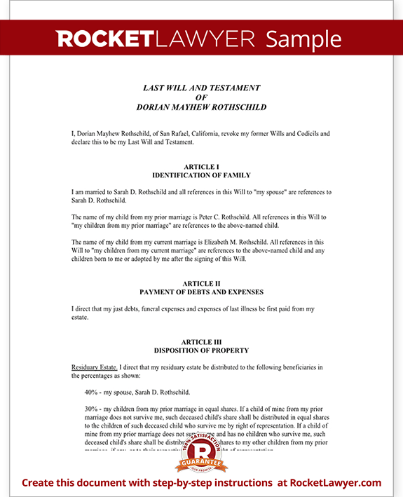 Will for Remarried People with Adult Children Form Template Will for Remarried People with Adult Children Form Template