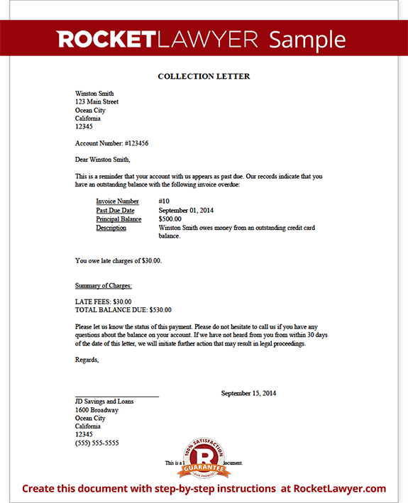 Collection Letter - Sample Collection Letter Template Collection Letter - Sample Collection Letter Template