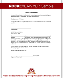 Free Affidavit Template Download from www.rocketlawyer.com