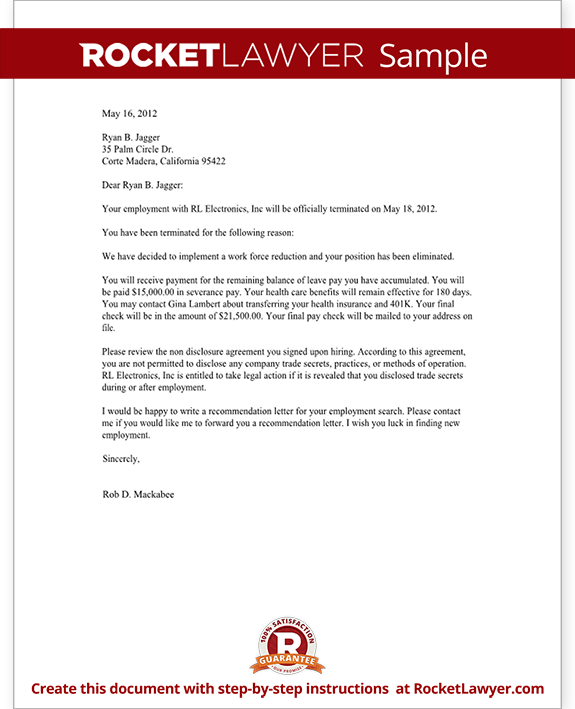 Sample Termination Letter Form Template Sample Termination Letter Form Template