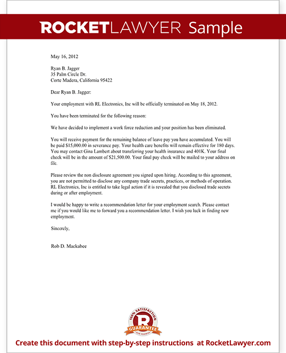 Termination Letter for Employee Template (with Sample)