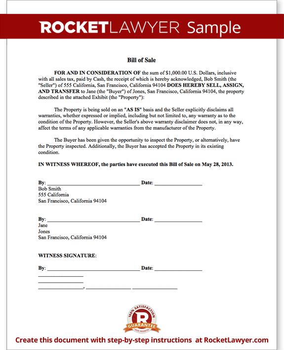 process makes creating a printable bill of sale easy make document